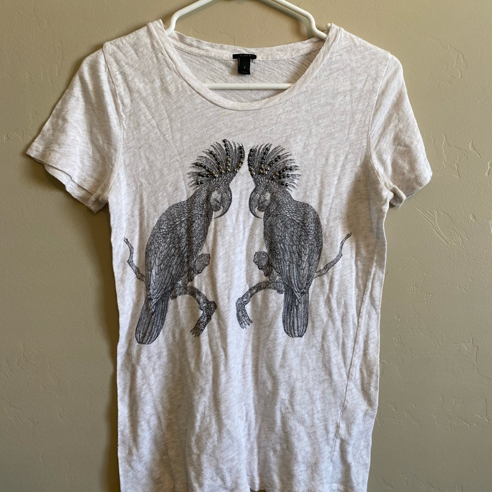 J. Crew women’s parrot embellished shirt S/8